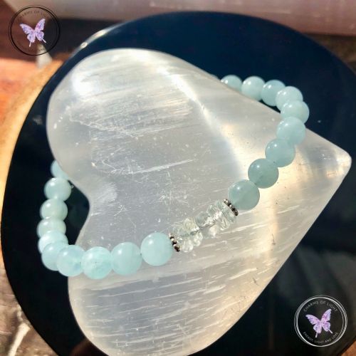 Aquamarine Bead Bracelet